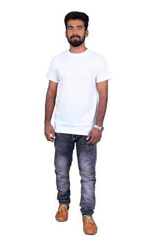 Mens Round Neck T Shirt, 220 GSM, Half Sleeve