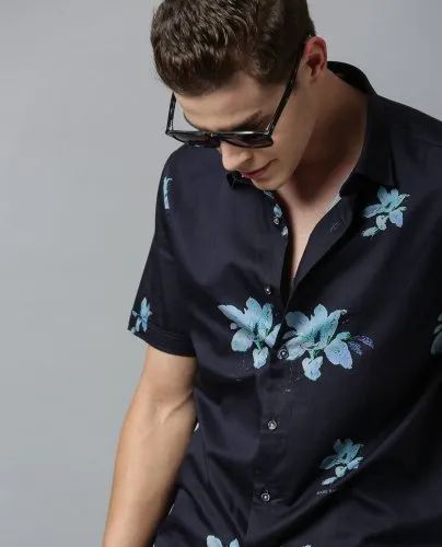 Printed Men Half Sleeves Lycra Shirts, Casual Wear