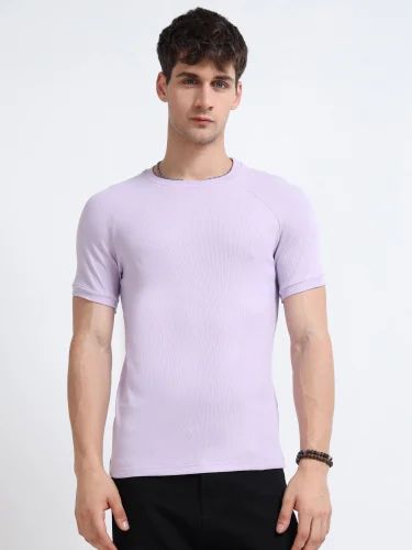 M2302 Ragalan Half Sleeve Mens Light Purple T Shirt