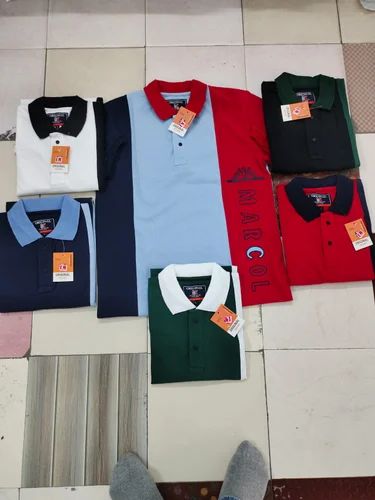 Cotton Plain Men T Shirts, Polo Neck
