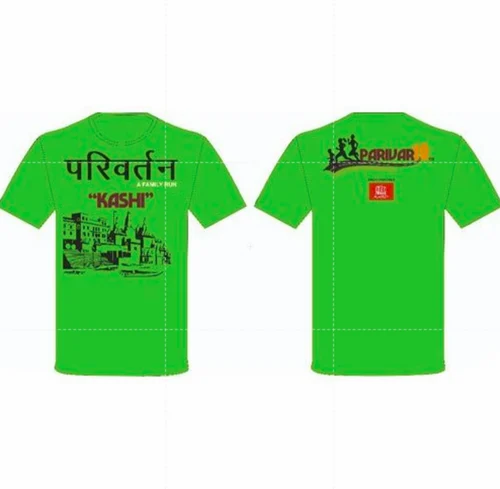 Cotton Mens Printed T Shirt, Round Collar