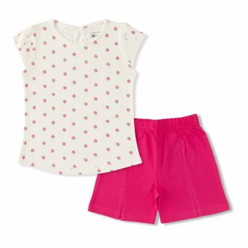 Half Sleeve GIRLS T-SHIRT AND SHORTS, Size: 1-2,2-3,3-4,4-5,5-6YEAR