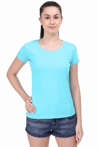Style Us Cotton Women Plain Round Neck T Shirt