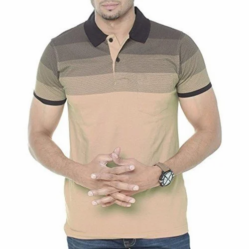 Hosiery Plain Men Collar T Shirt, Polo Neck