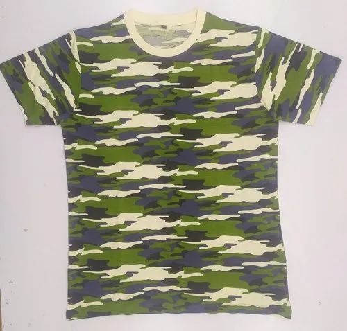Men Half Sleeves Camouflage T Shirt