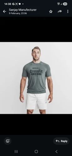Cotton Round Neck Men T-Shirt, 180