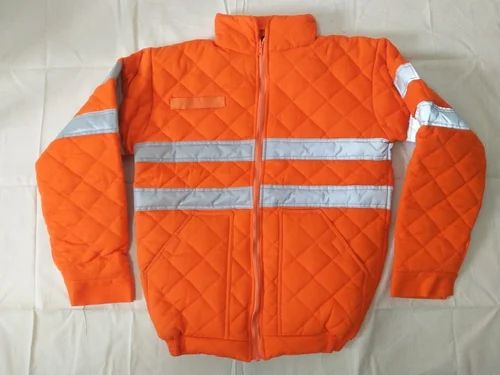 Safety Reflective Winter Jacket, Fabric Type: Polyester-Cotton, GSM: 120 GSM