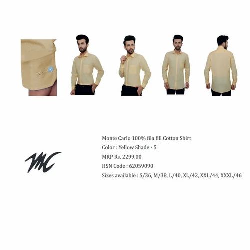 Cotton Plain MONTECARLO YELLOW SHIRTS