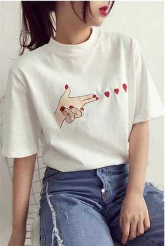 Half Sleeve Screen Print T-Shirt