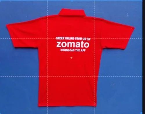 Printed Poly Cotton T Shirts, Round Neck