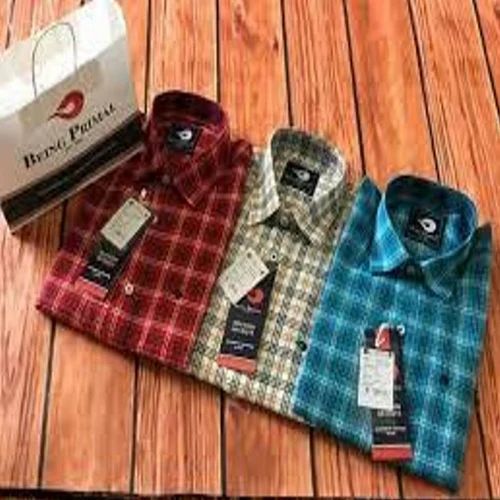 Mens Check Shirts, 100% Cotton