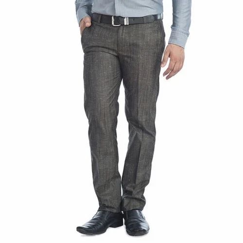 Black Plain Men's Formal Trouser, Regular Fit