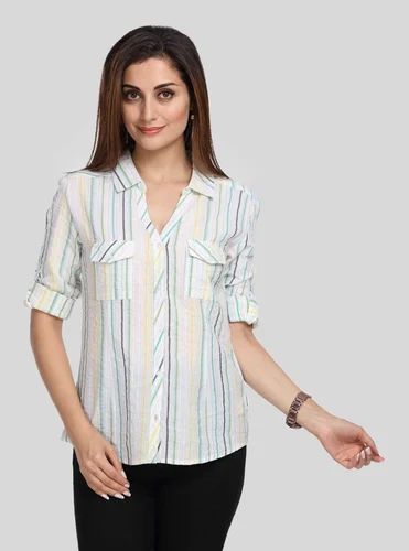 White Ladies Printed Shirt