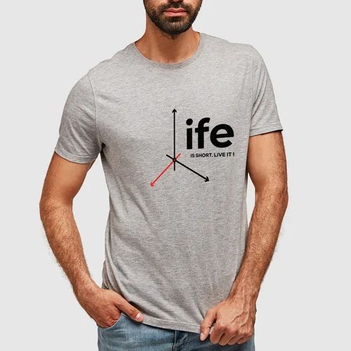 Men Cotton Graphic T Shirt, GSM (Grams per Square Meter): 180