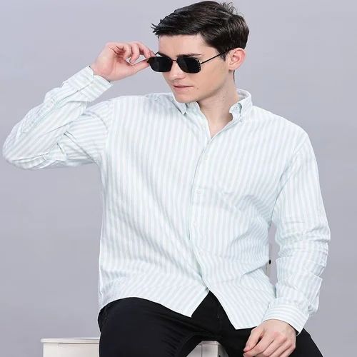 Full Sleeves Men Cotton Striped Shirt