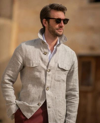 Old money style Mens linen cotton shirt, Sleeve Type: Full Sleeves