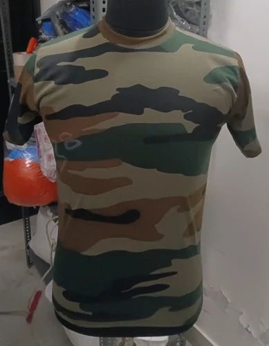 Unisex Half Sleeves Army Camouflage Tshirt
