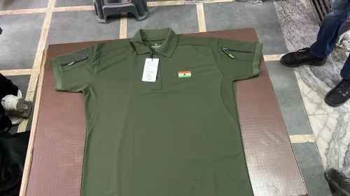 Cotton Unisex Tactical T Shirt, Size: Large, Camouflage