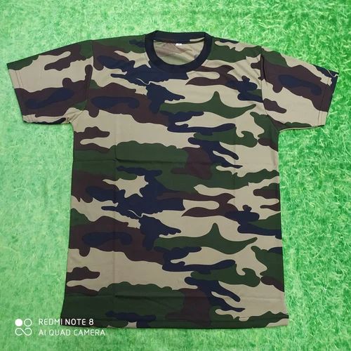 Military Camouflage Men Round Neck T Shirt