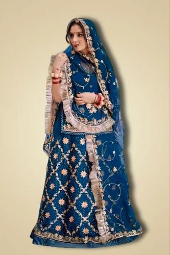 Designer Lehenga , Embroidred Work Lehenga Design Semi Stitched Rajasthani Poshak