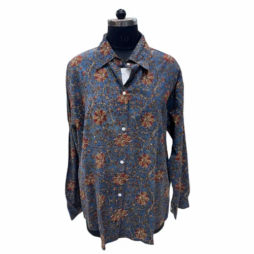Printed Men Cotton Block Print Shirt, Casual