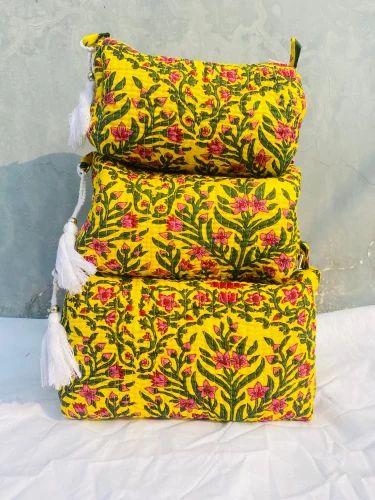 3 PCS Multi Functional Travel Organizer Cotton Toiletry Bags For Women Cosmetic Makeup Bag