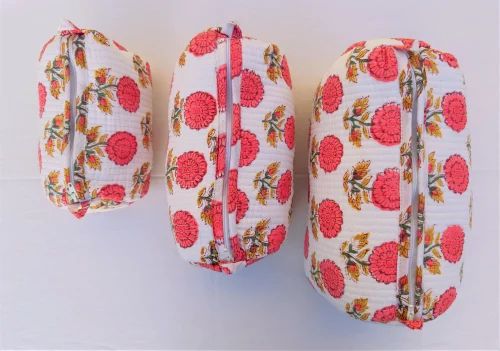 3 pc set Cosmetic Bag Toiletry Makeup Bag, Cotton