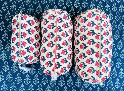 Cotton Unisex Toiletry Set Of 3 pcs Large capacity Cosmetic Bag Travel Makeup Pouch
