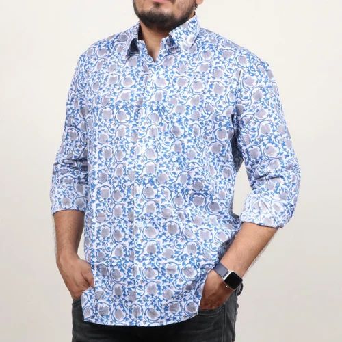 Full sleeve Hand Block Printed Cotton Shirt