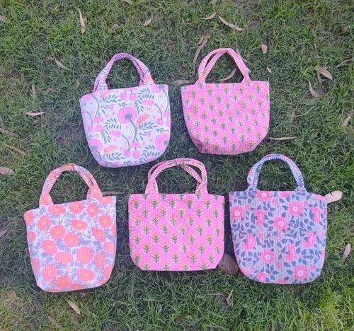 Printed Quited Cotton Hand Bags