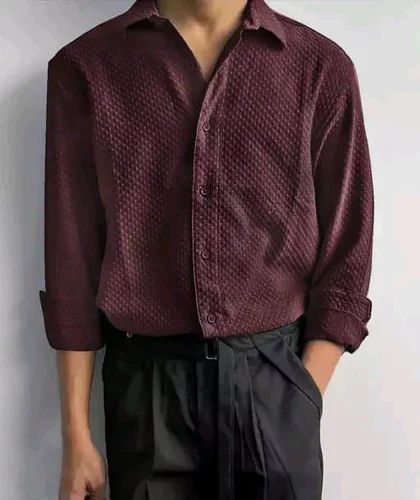 Plain Men Full Sleeves Shirts, Party Wear