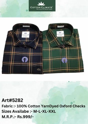 Men Check Shirt, Cotton