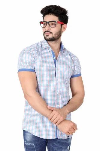 Checks Checked Cotton Shirts for Mens, Casual Wear