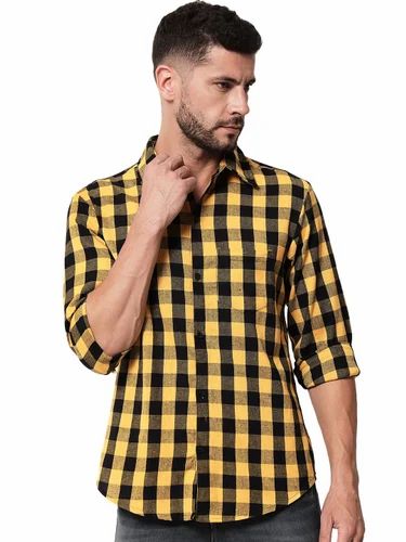Vastraa Fusion Pure Cotton Slim fit Full Sleeves Checked Casual Shirt for Men's