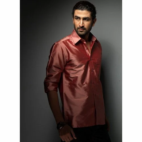 Party Wear LIGHT RED SILK SHIRT