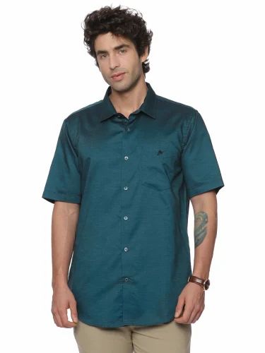 MEN HALF SLEEVE SHIRT, Plain, Cotton