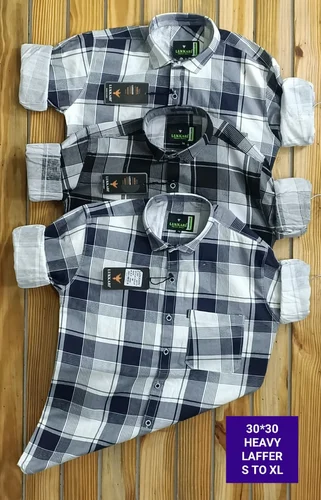 Medium Checks Cotton Mens Check Shirts, Casual, Full Sleeves