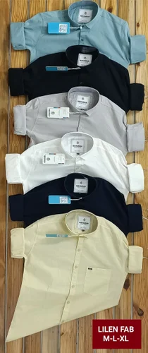 Party Wear Cotton Men Plain Shirt