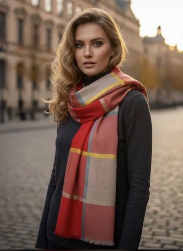 Black Fine Wool Check Stoles