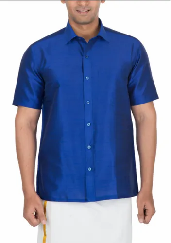 Varasiddhi Silk Men Formal Silk Shirt Col 135 Purple
