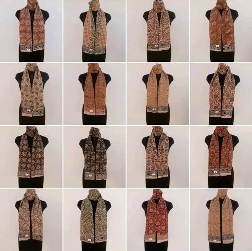Stole HAND BLOCK BAGRU PRINT SCARF, Cotton