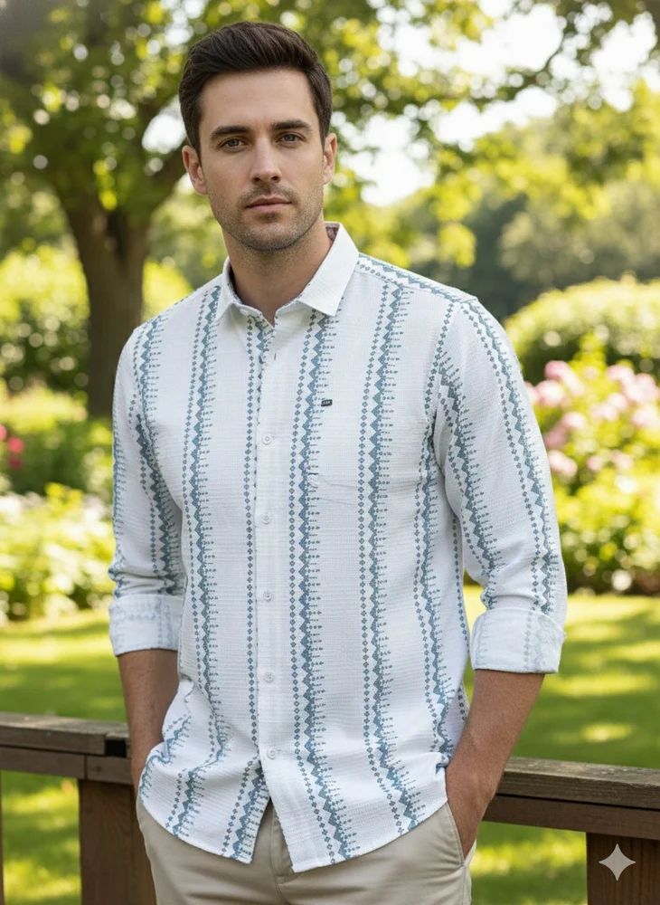 Cotton Waffaal Lycra Mens Shirts