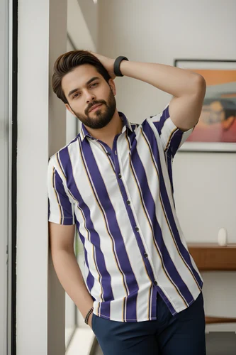 Mens Cotton Shirts, Lycra Half Sleeve Printed Shirts, Regular Fit, Casual(101)