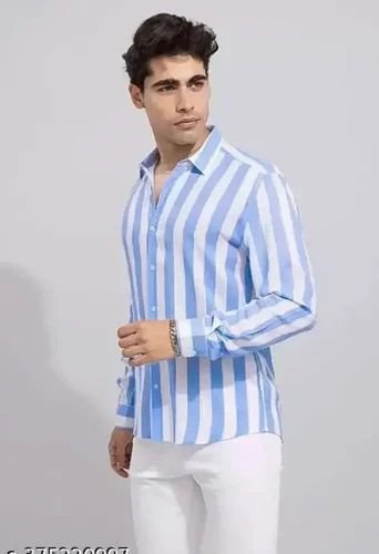 Men Cotton Striped Shirt