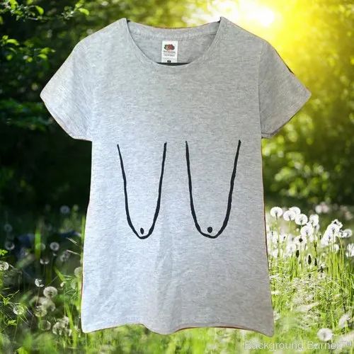 Cotton Half Sleeve Ladies Round Neck T-Shirt