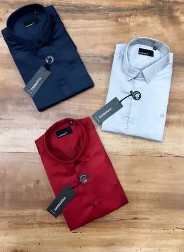 Mens Satin Plain Shirts