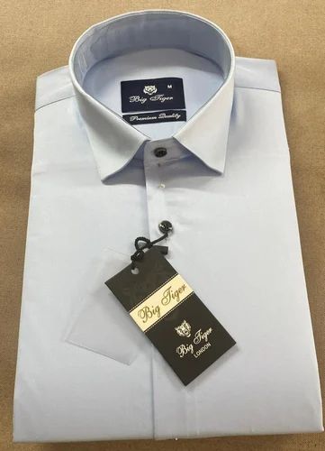 Men Off White Cotton Satin Shirts