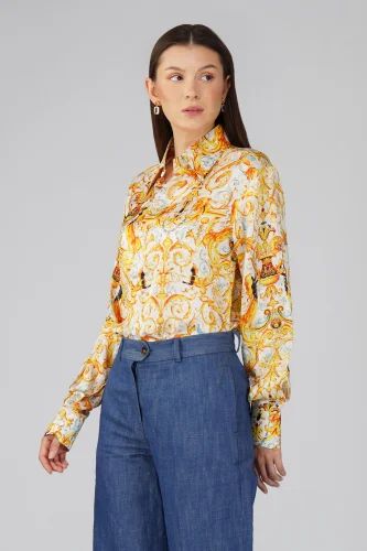 Party printed Pure Mulberry Silk Shirt