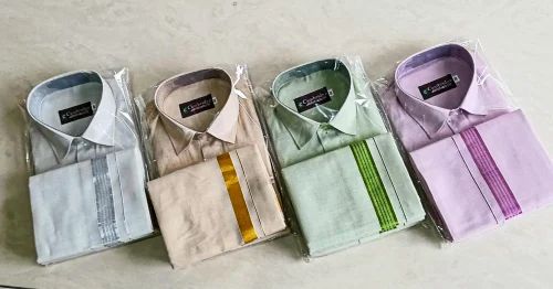 Tissue silk shirt and dhoti set