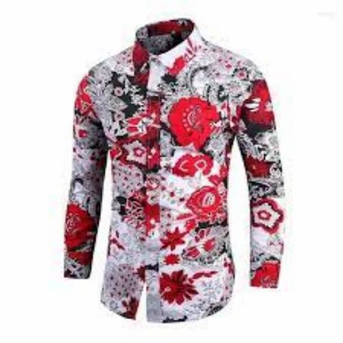 Printed Cotton Men Woven Shirt, Casual
